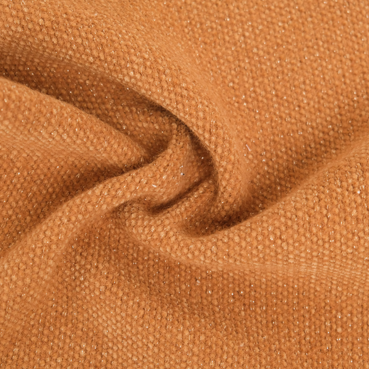Weiches Strickgewebe „Nova Caramel“ mit silbernem Lurex – Maison Klem